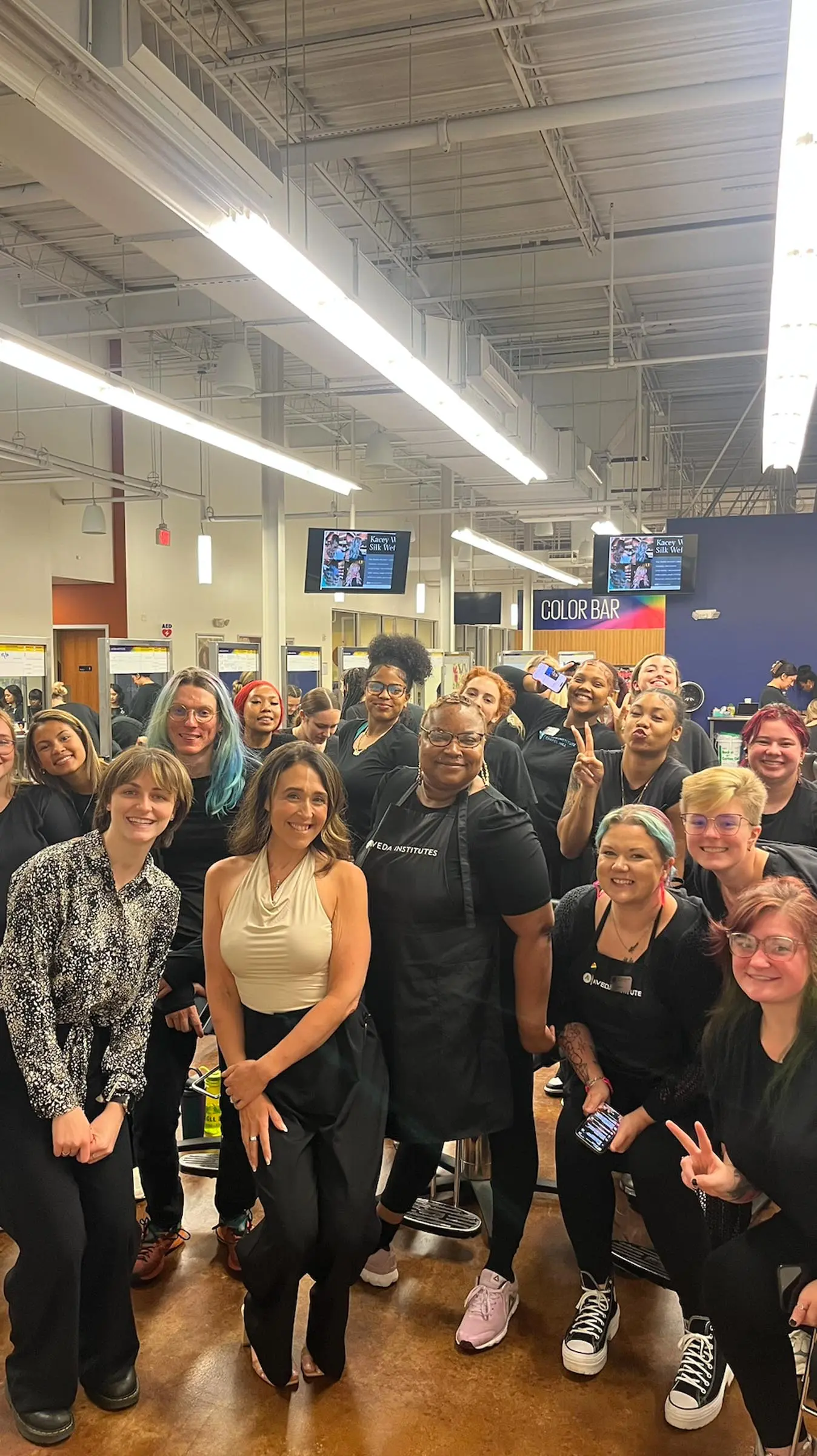 Sunday Salon team with Aveda Institute Chapel Hill students after an inspiring day of hands-on education and career conversations. Sunday Salon team with Aveda Institute Chapel Hill students after an inspiring day of hands-on education and career conversations.